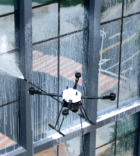 Drone cleaning building 1